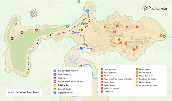Mapa - Machu Picchu - okruh 1C