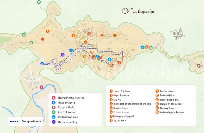 Mapa - Machu Picchu - okruh 3B
