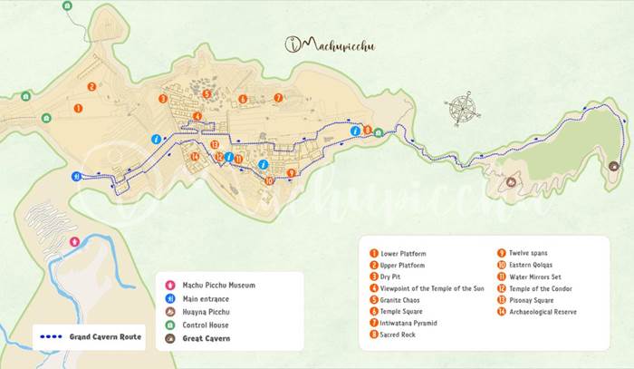 Mapa - Machu Picchu - okruh 3C